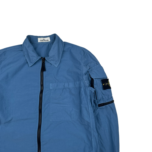 Stone Island 2022 Blue Naslan Light Zipped Overshirt - Medium