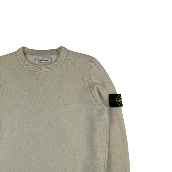 Stone Island 2014 Cream Knitted Wool Pullover Jumper - Medium