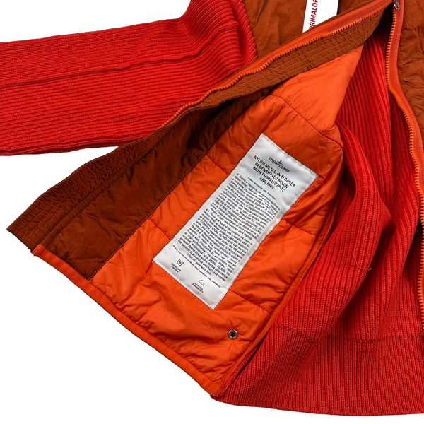 Stone Island 2023 Orange Nylon Metal Primaloft-TC Knit Jacket - Medium