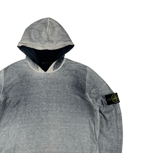 Stone Island 2016 Blue Hand Sprayed Dust Hoodie - Small