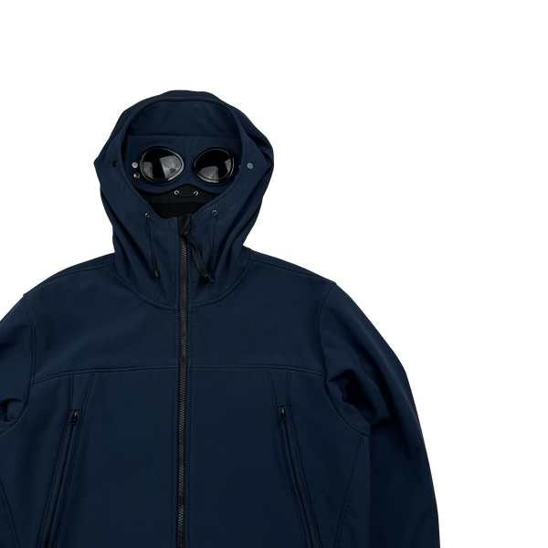 CP Company Navy Blue Fleece Lined Soft Shell Goggle Jacket - XL