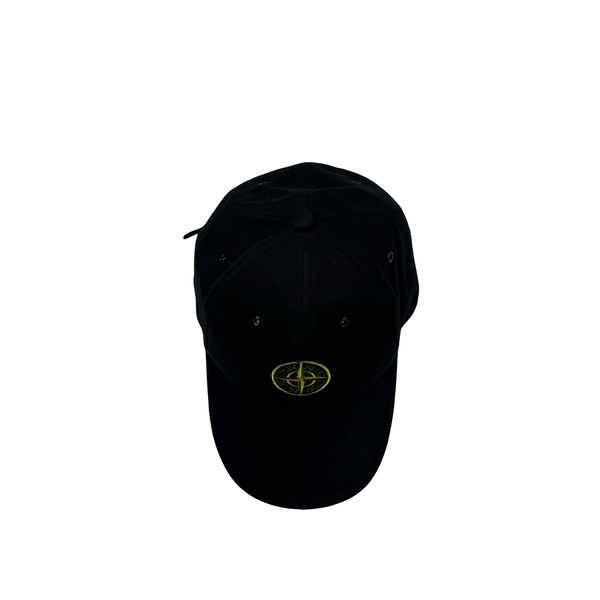 Stone Island 2007 Centre Compass Logo Black Cap - Large