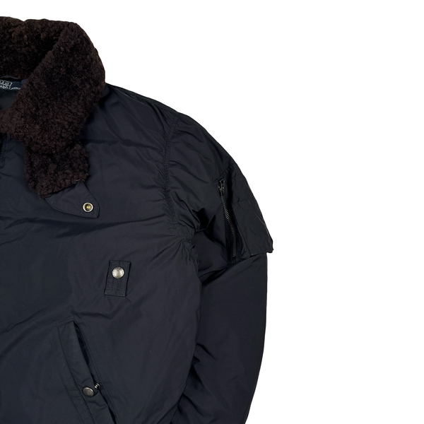 Ralph Lauren Heavyweight Shearling Collared Down Bomber Jacket - Large