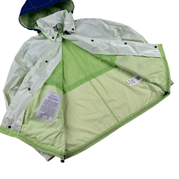 Stone Island Green Prismatico Ripstop Reflective Spellout Jacket - Small - Large