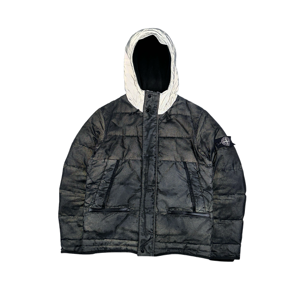 Stone Island 2013 Grey Mesh Reflective Down Jacket - Medium