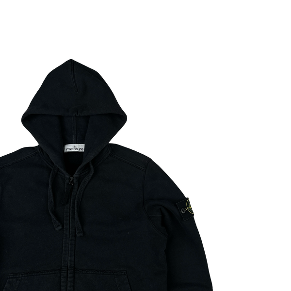 Stone Island 2018 Black Zipped Cotton Hoodie - Small