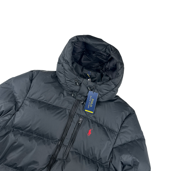 Ralph Lauren Black Padded Nylon Hooded Jacket - Medium