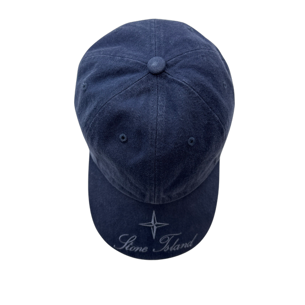 Stone Island X Supreme 2023 NEW Navy Cotton Spellout Cap