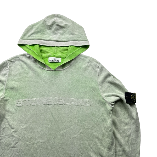 Stone Island 2016 Green Hand Sprayed Dust Spellout Hoodie - XL