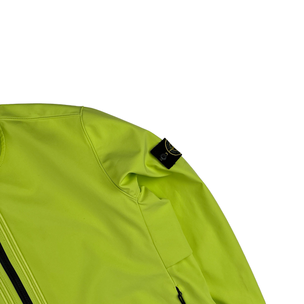 Stone Island 2022 Lime Green Soft Shell R E Dye Tech Jacket - XL