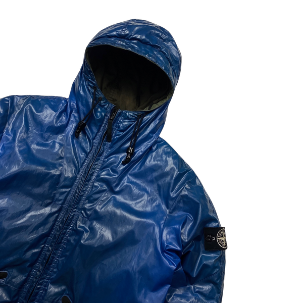 Stone Island Blue Down Filled Ice Jacket - Medium