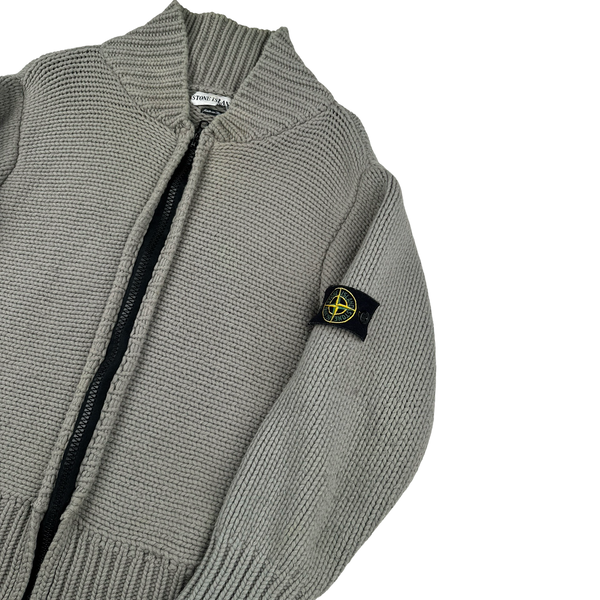 Stone Island AW/2001 Heavyweight Wool Knit Zip Up Jumper - Large 