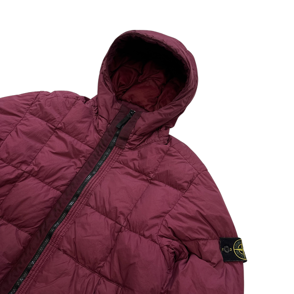 Stone Island 2018 Plum Down Filled Crinkle Puffer Jacket - Large