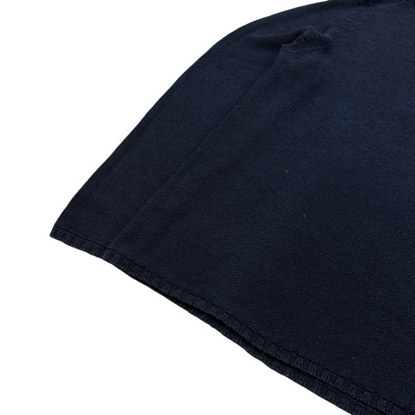 Stone Island 2000s Navy Cotton Knit Crewneck Jumper - XL