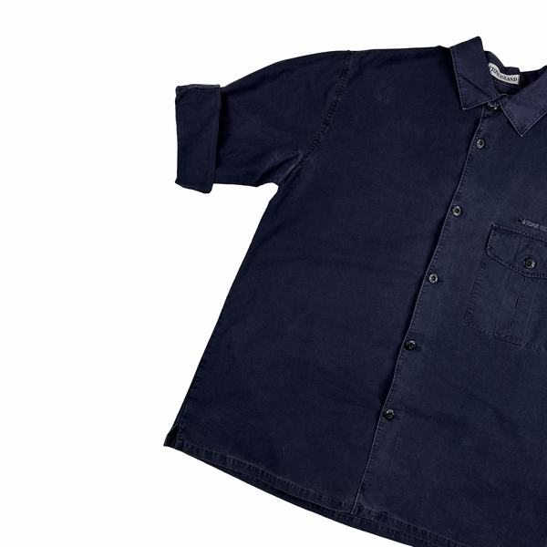 Stone Island Vintage 1999 Spellout Buttoned Safari Shirt - Large
