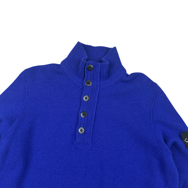 Stone Island Royal Blue Wool High Neck Jumper - XL