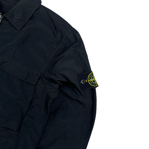 Stone Island Black Double Chest Pocket Nylon Overshirt - Small