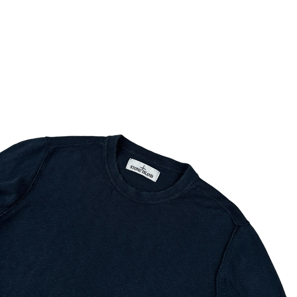 Crewneck stone  navy (ぽんのために) Stone Island 2020 Navy Crewneck Knit Jumper - Small – Mat's