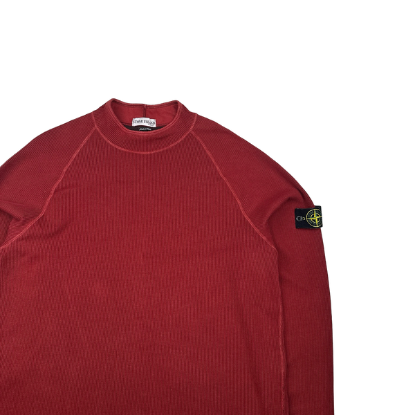 Stone Island 2003 Red Cotton Pullover Knit - XXL