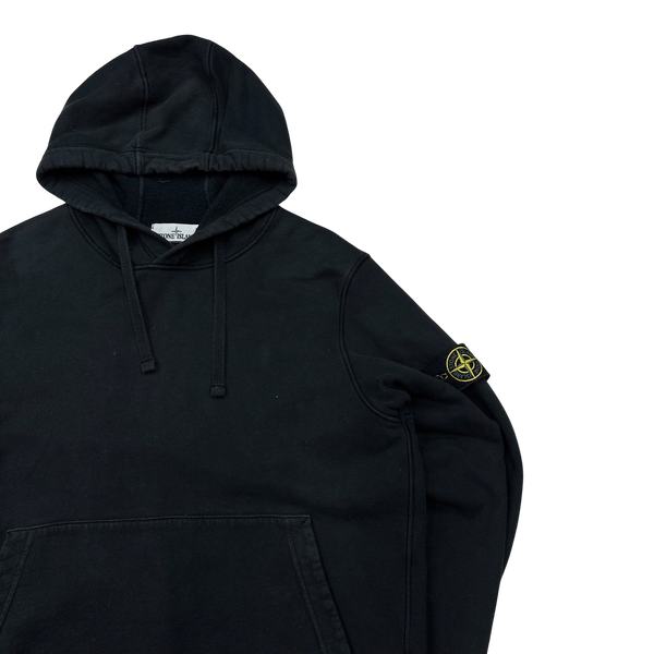 Stone Island 2020 Black Cotton Pullover Hoodie - Large