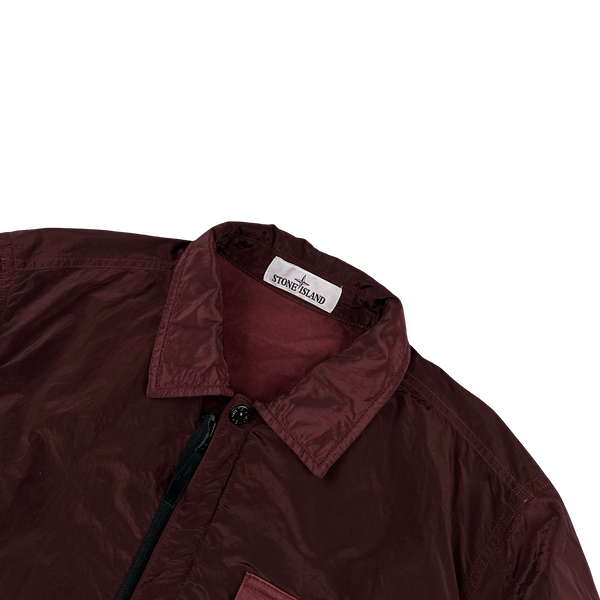 Stone Island 2017 Maroon Nylon Metal Shimmer Overshirt - Medium