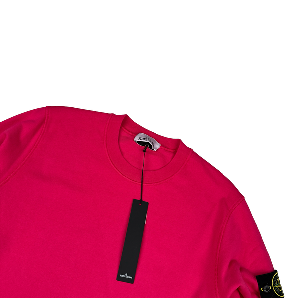 Stone Island 2022 Pink Cotton Crewneck Sweatshirt - Large
