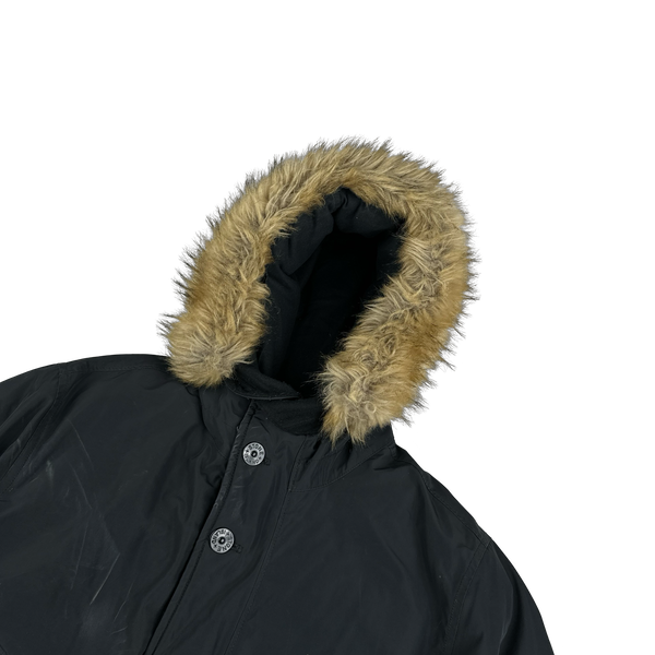 Stone Island 2018 Black Micro Reps Down Filled Parka Jacket - Large