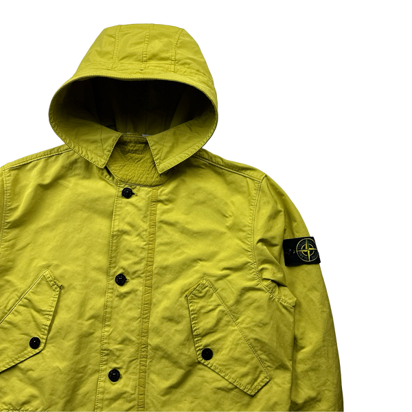 Stone Island Yellow David TC Garment Dyed Parka Jacket - Large