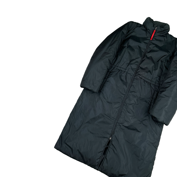 Prada Dark Emerald Green Nylon Padded Long Jacket - Small