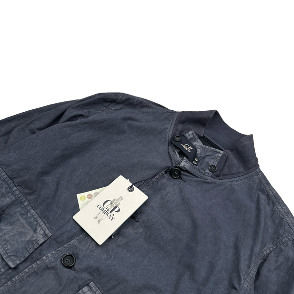 CP Company Blue Lino Flax Bomber Jacket - XL