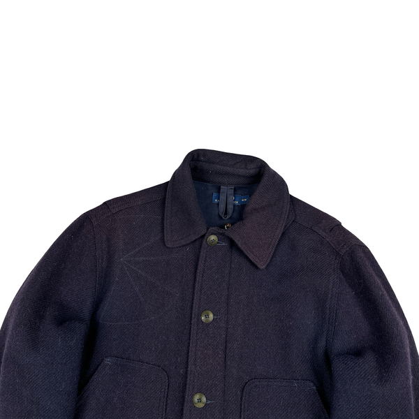 Ralph Lauren Navy Wool Multi Pocket Buttoned Field Jacket - Medium