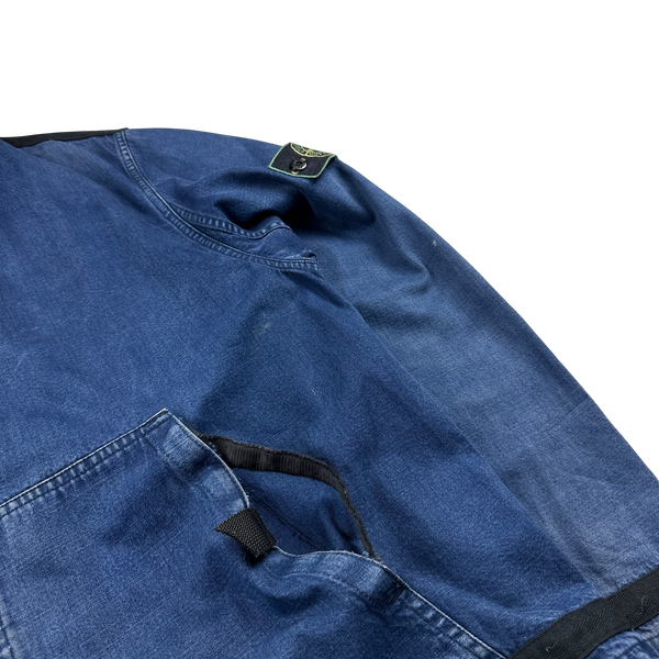 Stone Island Vintage 1997 Blue Denim Zipped Jacket - Medium