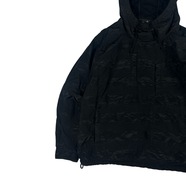 Stone Island 2020 Black Striped Nylon Metal Pullover Jacket - Large
