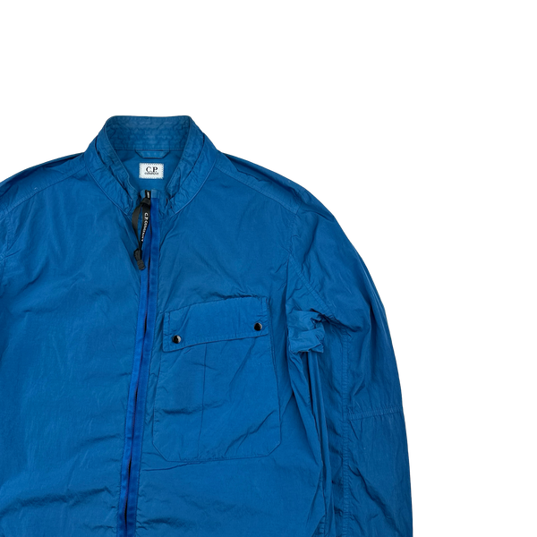 CP Company Blue Chrome Nylon Overshirt Jacket - Medium