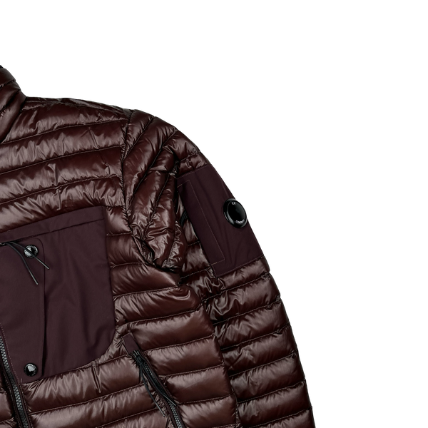 CP Company Burgundy DD Shell Puffer Jacket - Medium