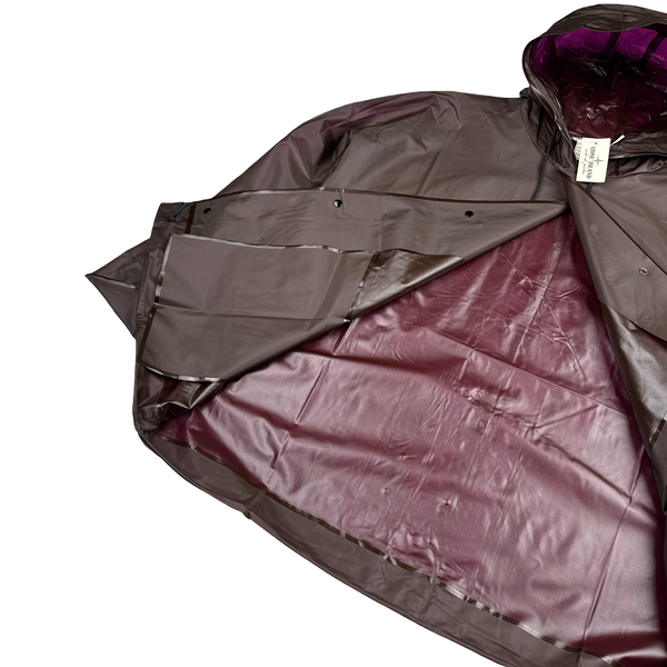 Stone Island 1980s PVC Archive Spellout Hooded Jacket - XL