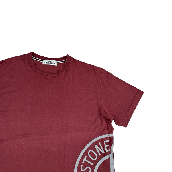 Stone Island 2013 Pink Reflective Compass Cotton T Shirt - XL