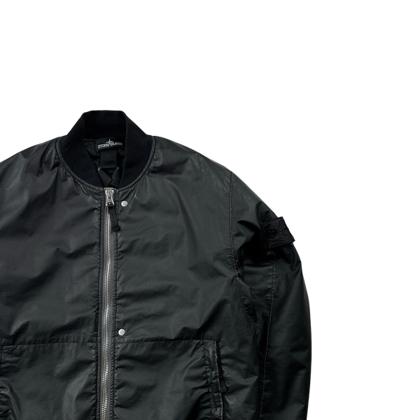Stone Island 2018 Black Shadow Project Poly Hide 2L Bomber Jacket - Small