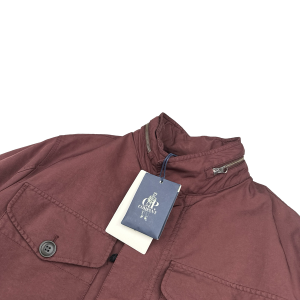 CP Company Burgundy Micro Kei Multi Pocket Field Jacket - Large