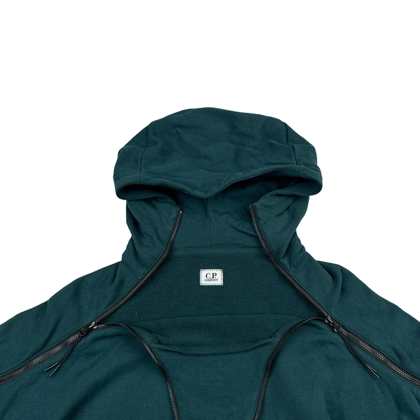 CP Company Jade Cotton Lens View Zipped Neckline Hoodie - XL