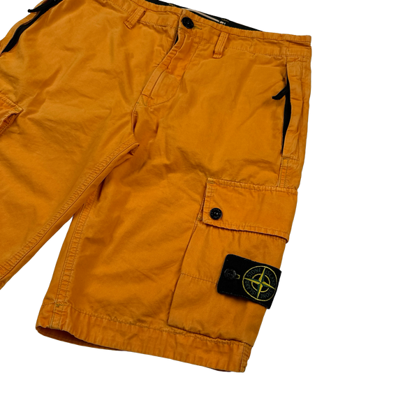 Stone Island 2023 Orange Slim Bermuda Cotton Shorts - 29"