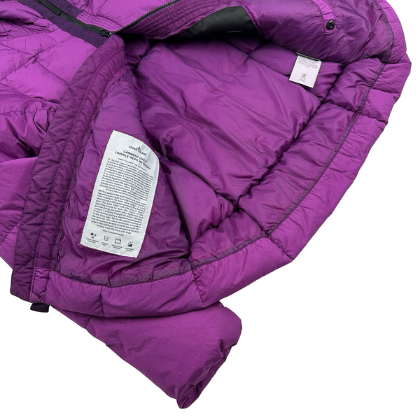Stone Island 2018 Fuchia Down Filled Crinkle Puffer Jacket - Small