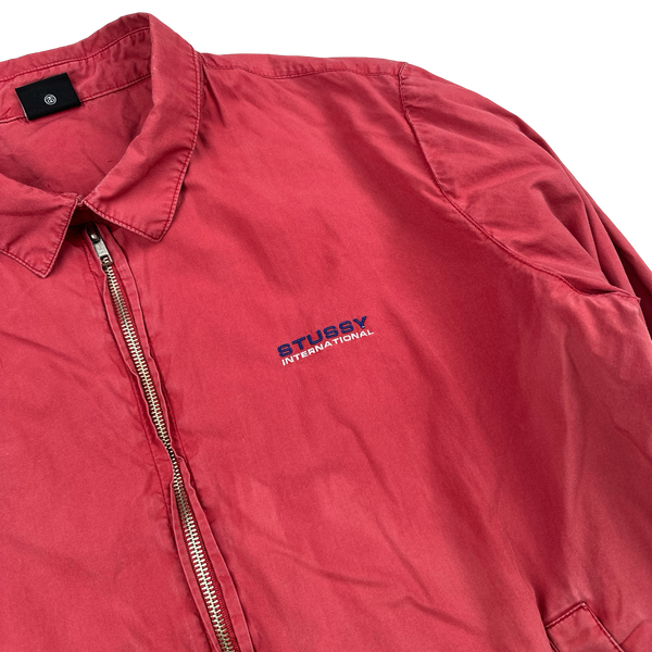 Stussy International Red Collared Bomber Jacket - Large