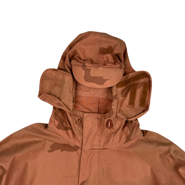 Stone Island Supreme 2019 Orange Brushed Cotton Camo Riot Mask Jacket - Medium