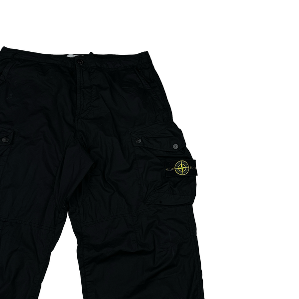Stone Island 2019 LO Black Cotton Baggy Cargos - 36"