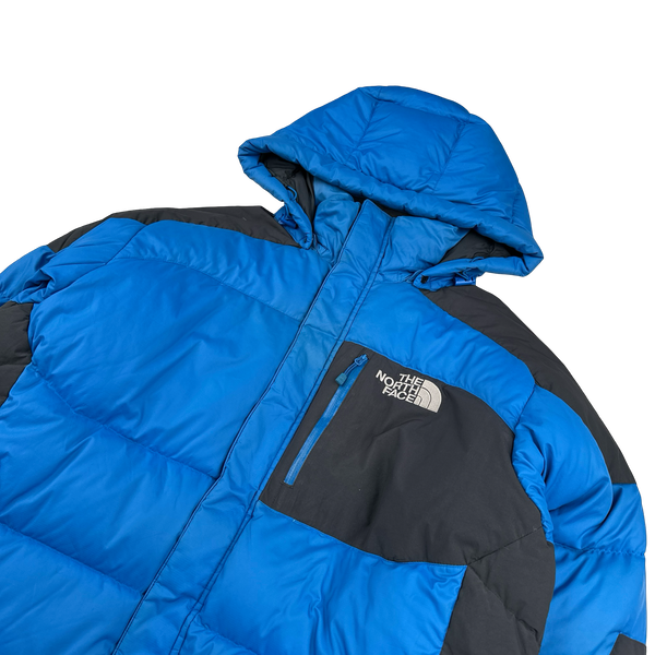 North Face Down Filled Blue Hooded Puffer Jacket - XL