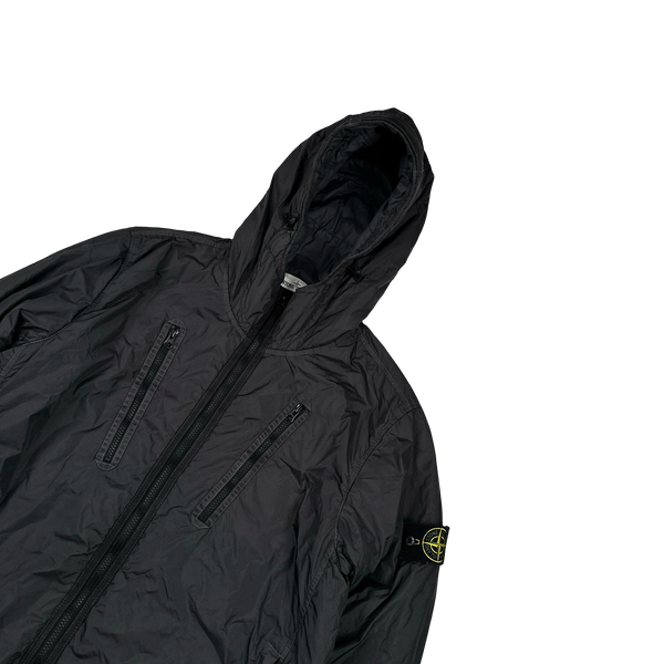 Stone Island 2022 Black Crinkle R-NY Garment Dyed Jacket