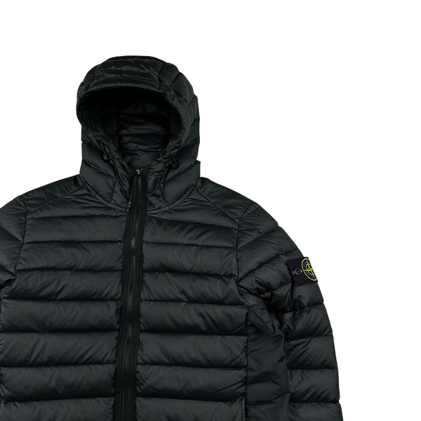Stone Island 2024 Black Loom Woven Chambers R-Nylon Down TC Puffer Jacket - Medium