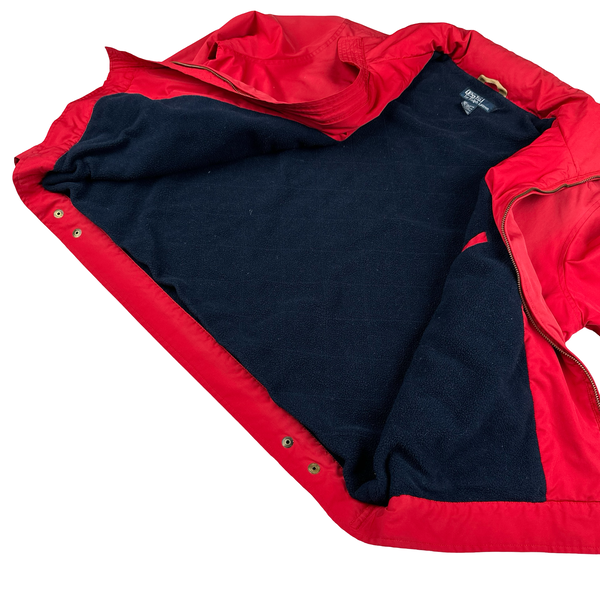 Ralph Lauren Red Harrington Fleece Lined Bomber Jacket - Large