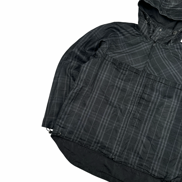 Burberry Black Nova Check Reversible Hooded Jacket - Medium